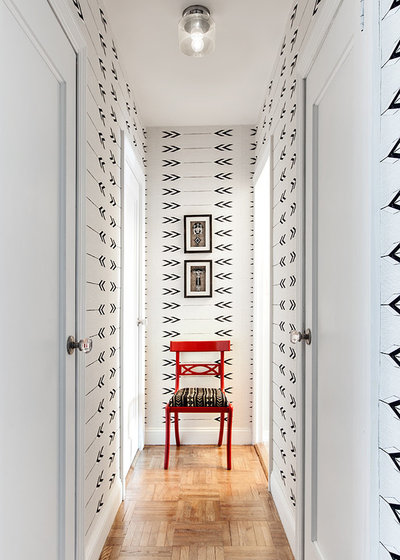 Transitional Hallway & Landing by Allison Lind Interiors + RE:LOCATE